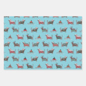 Weihnachtswrapping Dackel Paper Set 3 Geschenkpapier Set (Vorderseite)