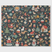 Weihnachtswrapping Paper 10 cm x 2,5 m Geschenkpapier (Flach)