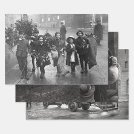 Weihnachtswrapping Paper 1910s & 1920s Geschenkpapier Set