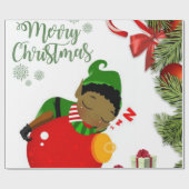 Weihnachtswrapping Paper African Elf Geschenkpapier (Flach)
