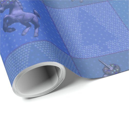 Weihnachtswrapping Paper (blau) Geschenkpapier (Rolleneckpunkt)