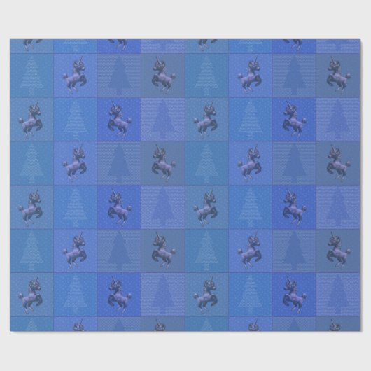 Weihnachtswrapping Paper (blau) Geschenkpapier (Flach)