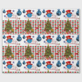Weihnachtswrapping Paper Blue Balls Geschenkpapier (Flach)
