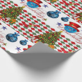Weihnachtswrapping Paper Blue Balls Geschenkpapier (Ecke)