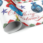 Weihnachtswrapping Paper Blue Balls Geschenkpapier (Rolleneckpunkt)