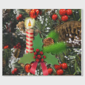 Weihnachtswrapping Paper Candle Geschenkpapier (Flach)