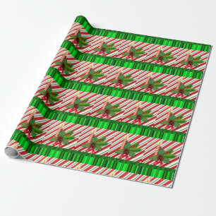 Weihnachtswrapping Paper Candle Red Green Geschenkpapier