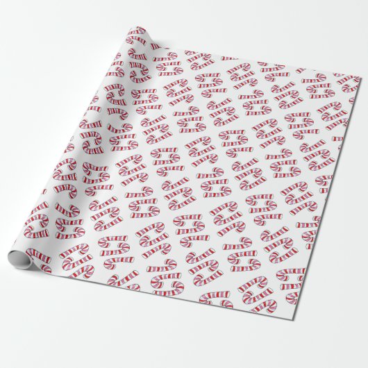 Weihnachtswrapping Paper Candy Canes Geschenkpapier (Ungerollt)