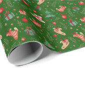 Weihnachtswrapping Paper - Classic Green B Geschenkpapier (Rolleneckpunkt)
