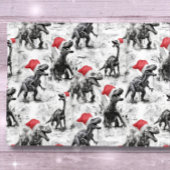 Weihnachtswrapping Paper Dinosaurier Santa Red Whi Geschenkpapier