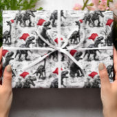 Weihnachtswrapping Paper Dinosaurier Santa Red Whi Geschenkpapier