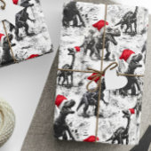 Weihnachtswrapping Paper Dinosaurier Santa Red Whi Geschenkpapier