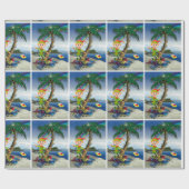 Weihnachtswrapping Paper Elf Beach Geschenkpapier (Flach)
