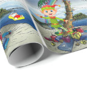 Weihnachtswrapping Paper Elf Beach Geschenkpapier (Rolleneckpunkt)