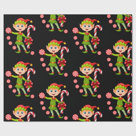 Weihnachtswrapping Paper Elf Geschenkpapier (Flach)
