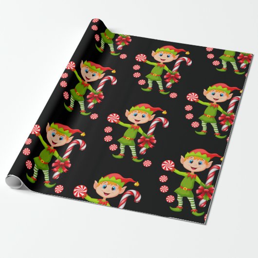 Weihnachtswrapping Paper Elf Geschenkpapier (Ungerollt)