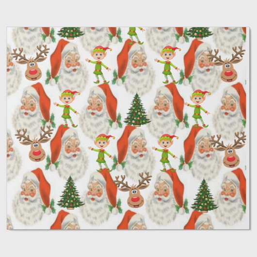 Weihnachtswrapping Paper Elf Geschenkpapier (Flach)