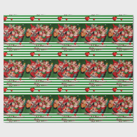 Weihnachtswrapping Paper Elf Geschenkpapier (Flach)