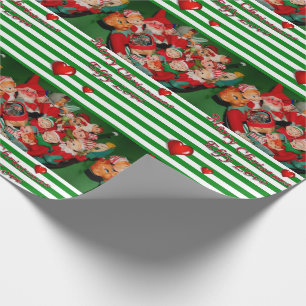 Weihnachtswrapping Paper Elf Geschenkpapier
