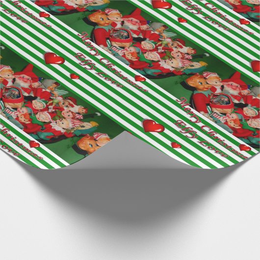 Weihnachtswrapping Paper Elf Geschenkpapier (Ecke)