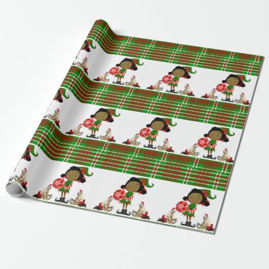 Weihnachtswrapping Paper Elf Geschenkpapier (Ungerollt)