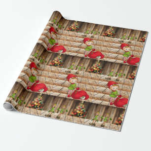Weihnachtswrapping Paper Elf Geschenkpapier