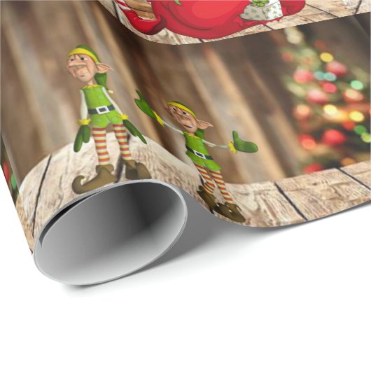 Weihnachtswrapping Paper Elf Geschenkpapier (Rolleneckpunkt)