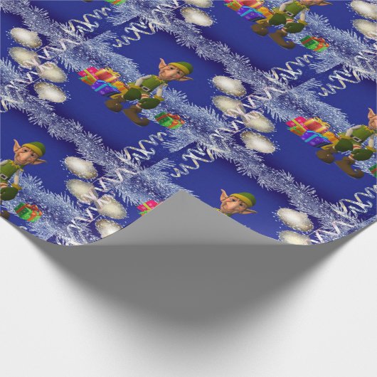 Weihnachtswrapping Paper Elf Geschenkpapier (Ecke)