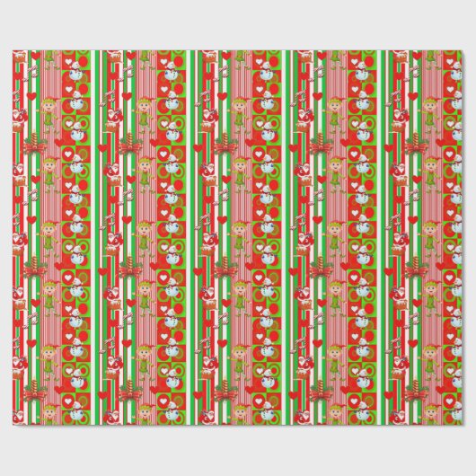 Weihnachtswrapping Paper Elf Geschenkpapier (Flach)
