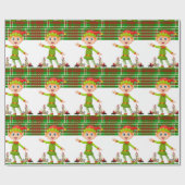 Weihnachtswrapping Paper Elf Geschenkpapier (Flach)