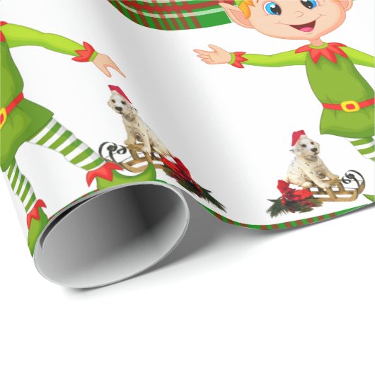 Weihnachtswrapping Paper Elf Geschenkpapier (Rolleneckpunkt)