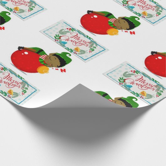 Weihnachtswrapping Paper Elf Geschenkpapier (Ecke)