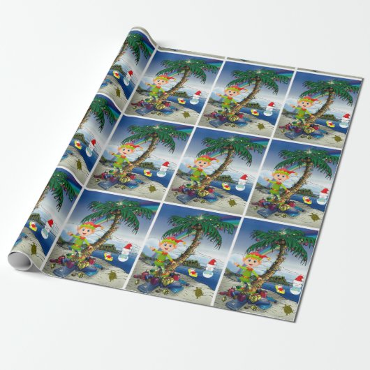 Weihnachtswrapping Paper Elf Geschenkpapier (Ungerollt)