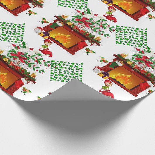 Weihnachtswrapping Paper Elf Geschenkpapier (Ecke)