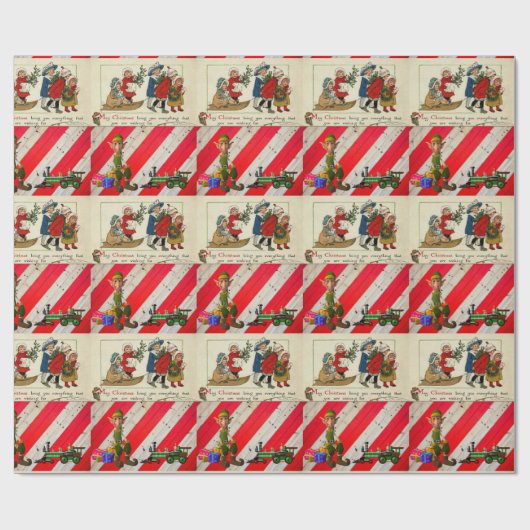 Weihnachtswrapping Paper Elf Geschenkpapier (Flach)