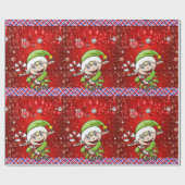 Weihnachtswrapping Paper Elf Geschenkpapier (Flach)