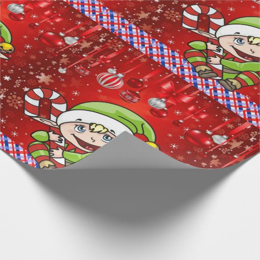 Weihnachtswrapping Paper Elf Geschenkpapier (Ecke)