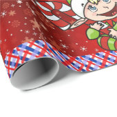 Weihnachtswrapping Paper Elf Geschenkpapier (Rolleneckpunkt)