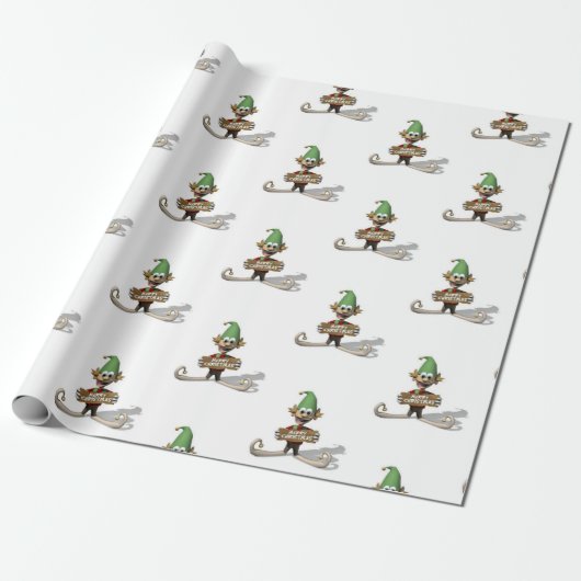 Weihnachtswrapping Paper Elf Geschenkpapier (Ungerollt)