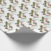Weihnachtswrapping Paper Elf Possum Geschenkpapier (Ecke)