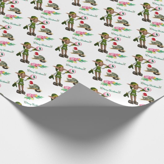 Weihnachtswrapping Paper Elf Possum Geschenkpapier (Ecke)