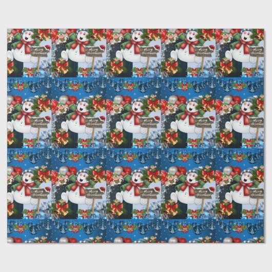 Weihnachtswrapping Paper Elf Snowman Geschenkpapier (Flach)