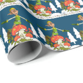 Weihnachtswrapping Paper Elf White Tree Geschenkpapier (Rolleneckpunkt)