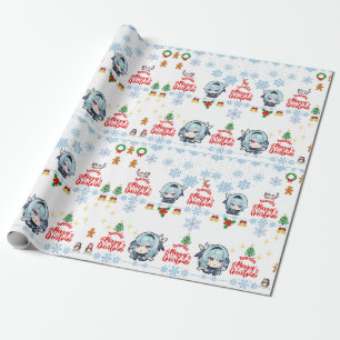 Weihnachtswrapping Paper Eula Genshin Pixel Geschenkpapier