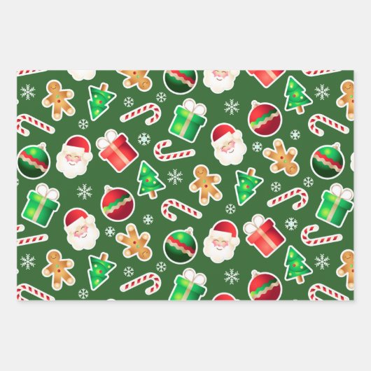 Weihnachtswrapping Paper Flat Sheet Geschenkpapier Set (Vorderseite 3)
