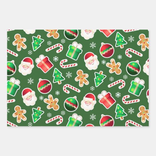 Weihnachtswrapping Paper Flat Sheet Geschenkpapier Set (Vorderseite 2)