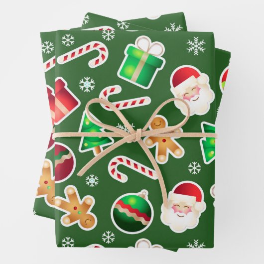 Weihnachtswrapping Paper Flat Sheet Geschenkpapier Set (Beispiel)