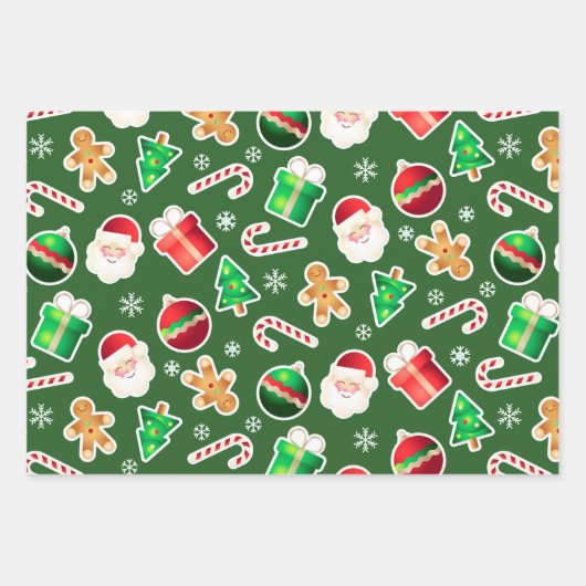 Weihnachtswrapping Paper Flat Sheet Geschenkpapier Set (Vorderseite)
