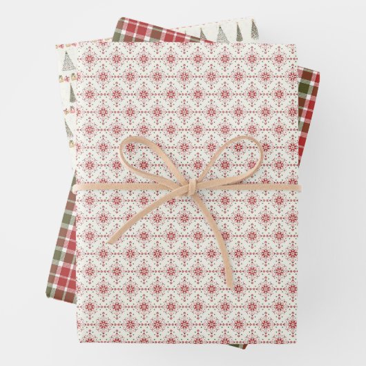 Weihnachtswrapping Paper Flat Sheet Set 3 Geschenkpapier Set (Beispiel)
