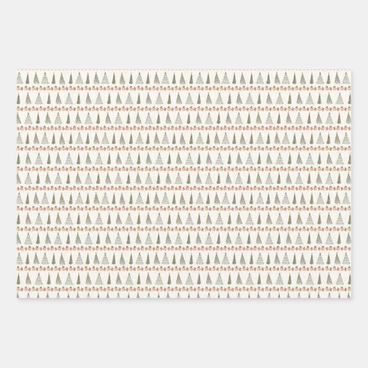 Weihnachtswrapping Paper Flat Sheet Set 3 Geschenkpapier Set (Vorderseite 3)